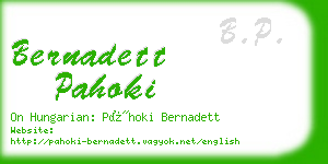 bernadett pahoki business card